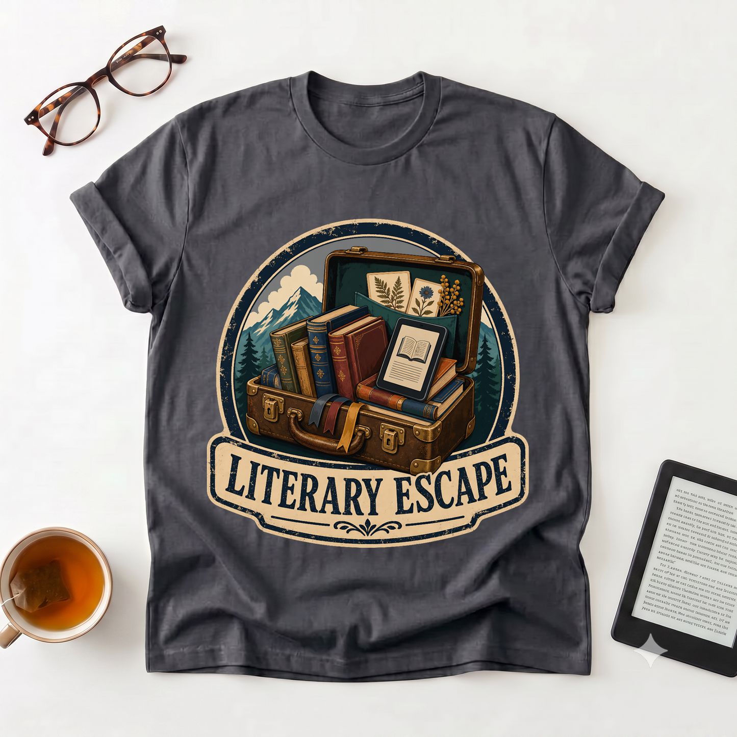 Literary Escape T-Shirt — Vintage Booklover Graphic Tee