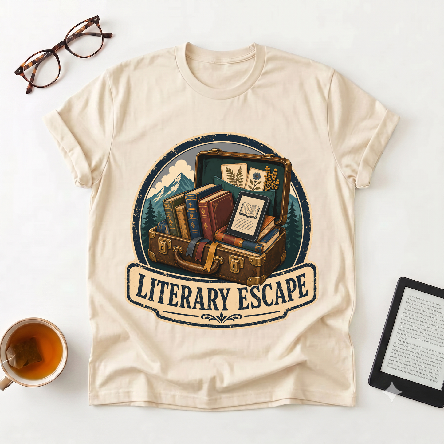 Literary Escape T-Shirt — Vintage Booklover Graphic Tee