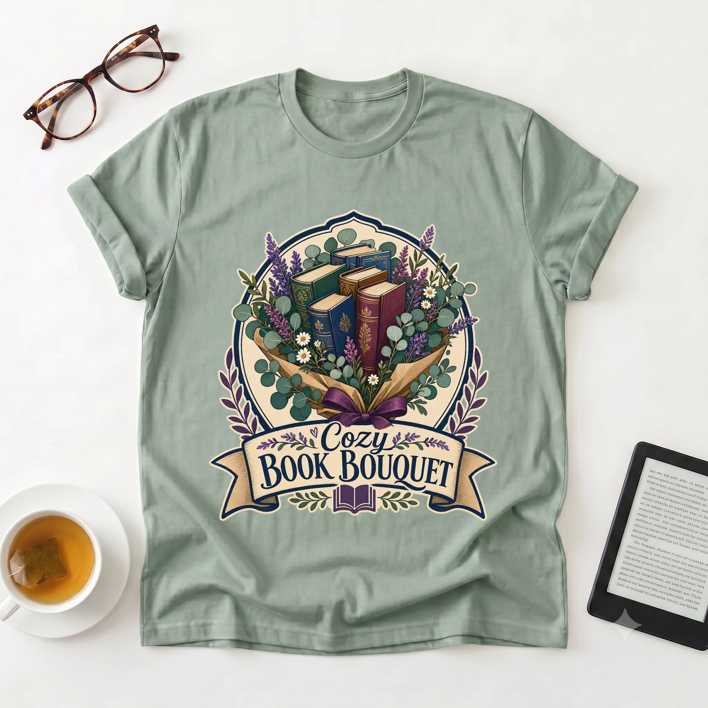 Cozy Book Bouquet T-Shirt
