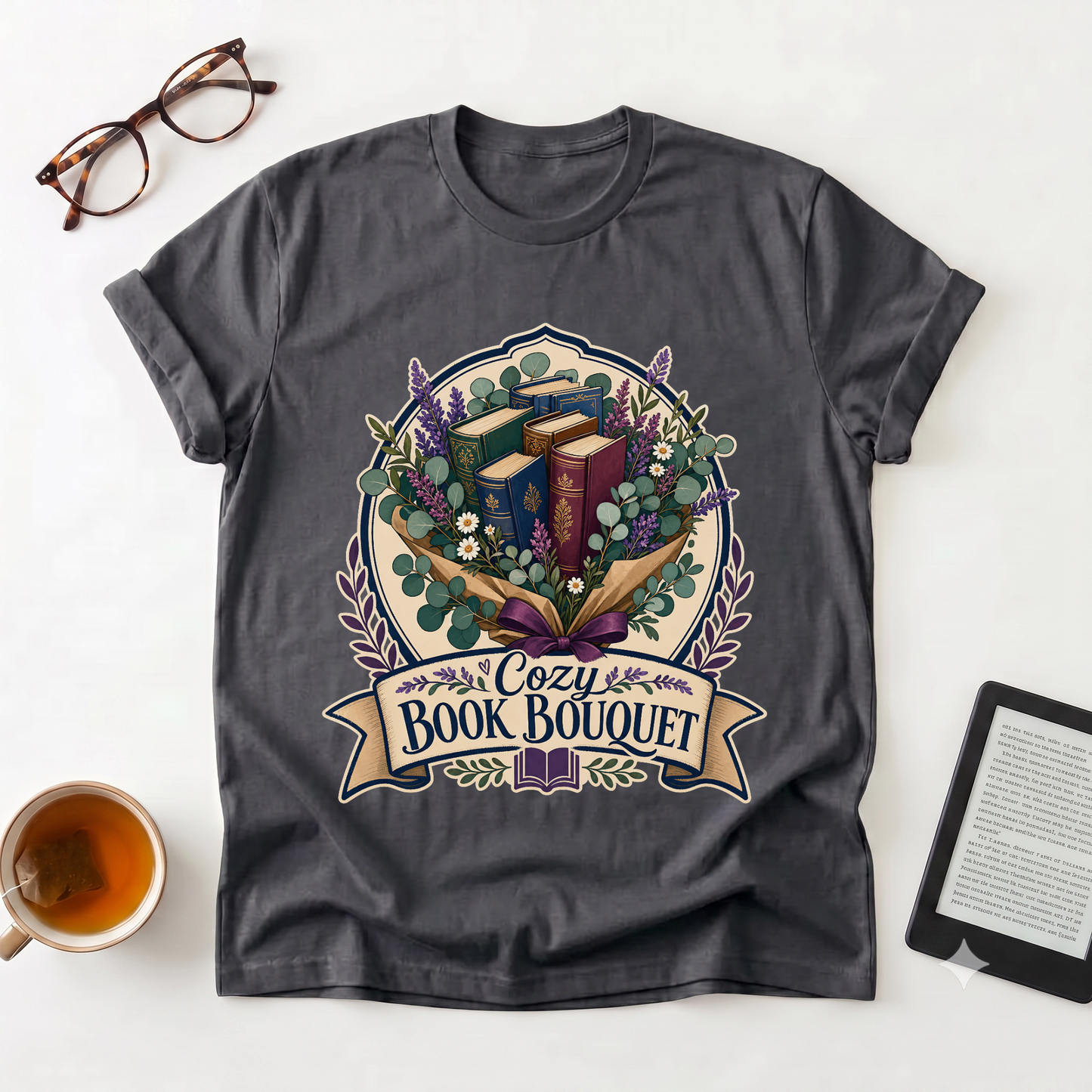 Cozy Book Bouquet T-Shirt