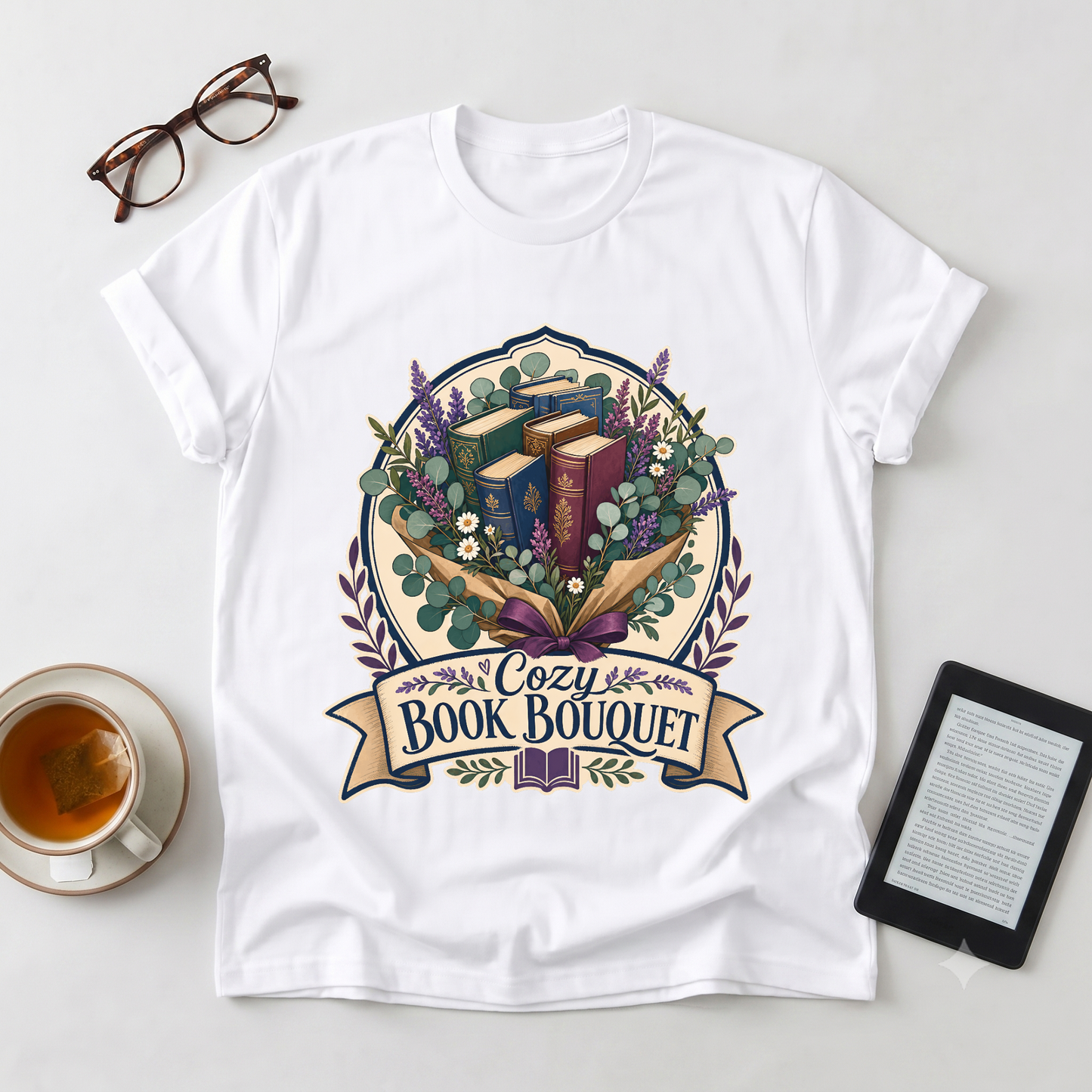 Cozy Book Bouquet T-Shirt