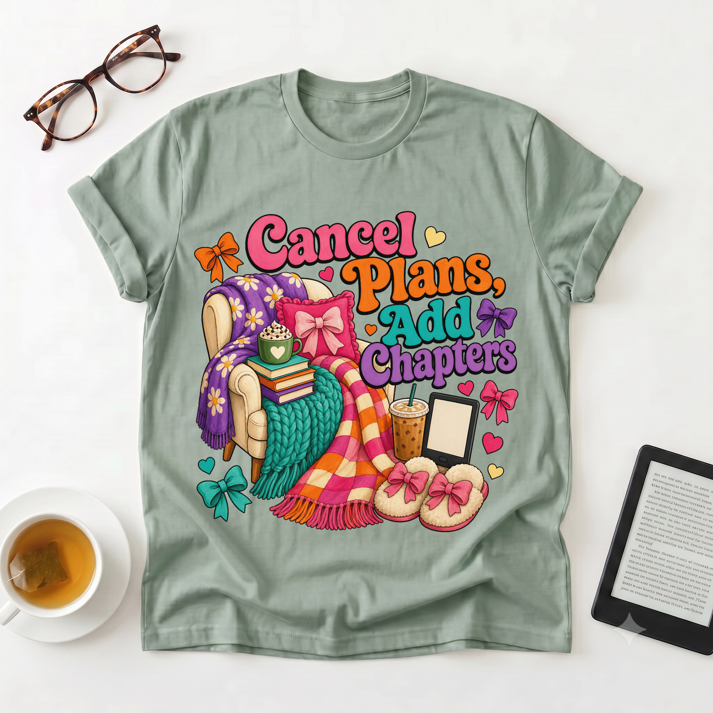 T-Shirt — "Cancel Plans, Add Chapters" Cozy Reading Tee