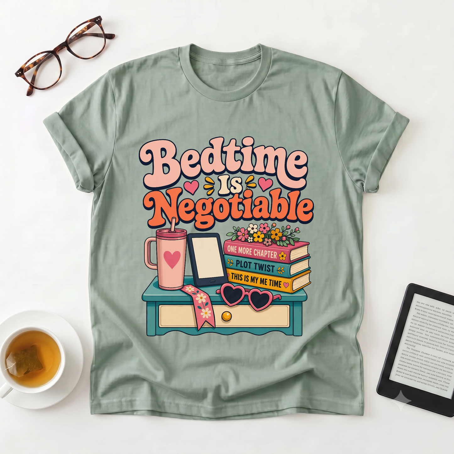 Bedtime Is Negotiable T-Shirt — Cozy Reading Night Graphic Tee