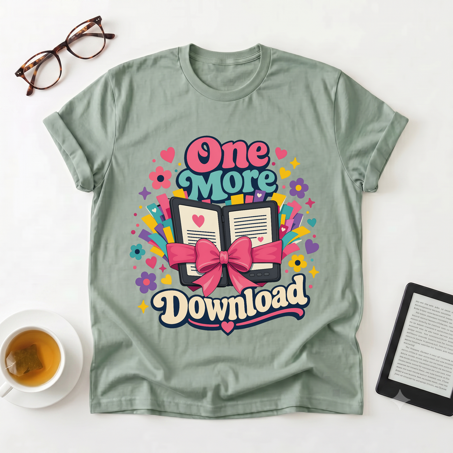 One More Download T-Shirt — Cute Retro Ebook Graphic Tee