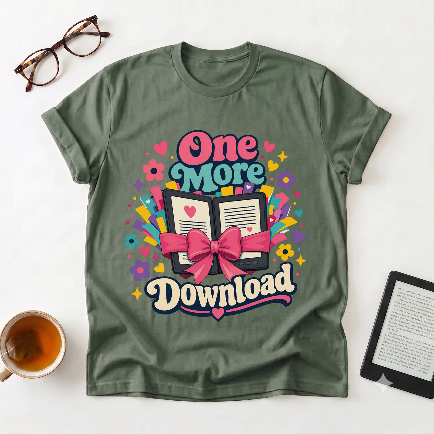 One More Download T-Shirt — Cute Retro Ebook Graphic Tee