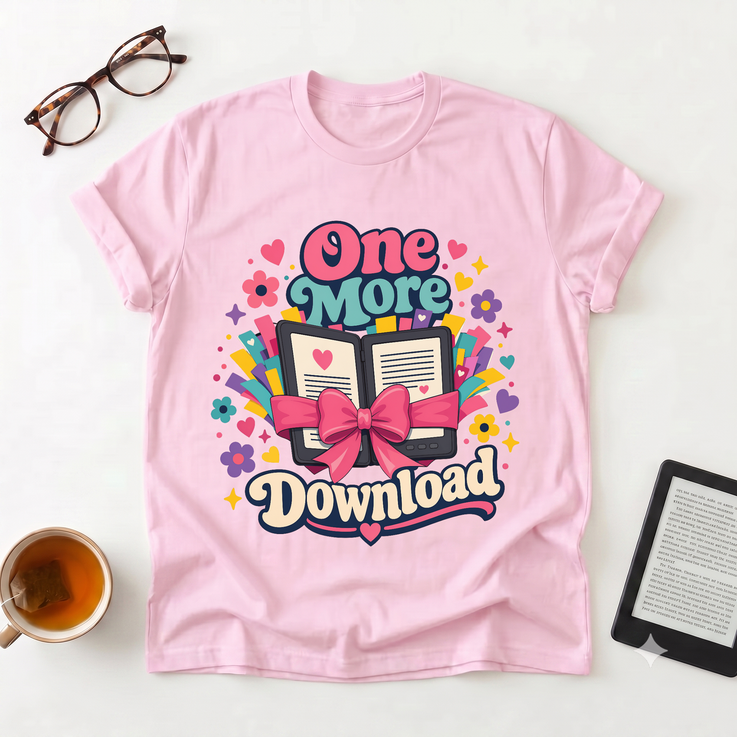 One More Download T-Shirt — Cute Retro Ebook Graphic Tee