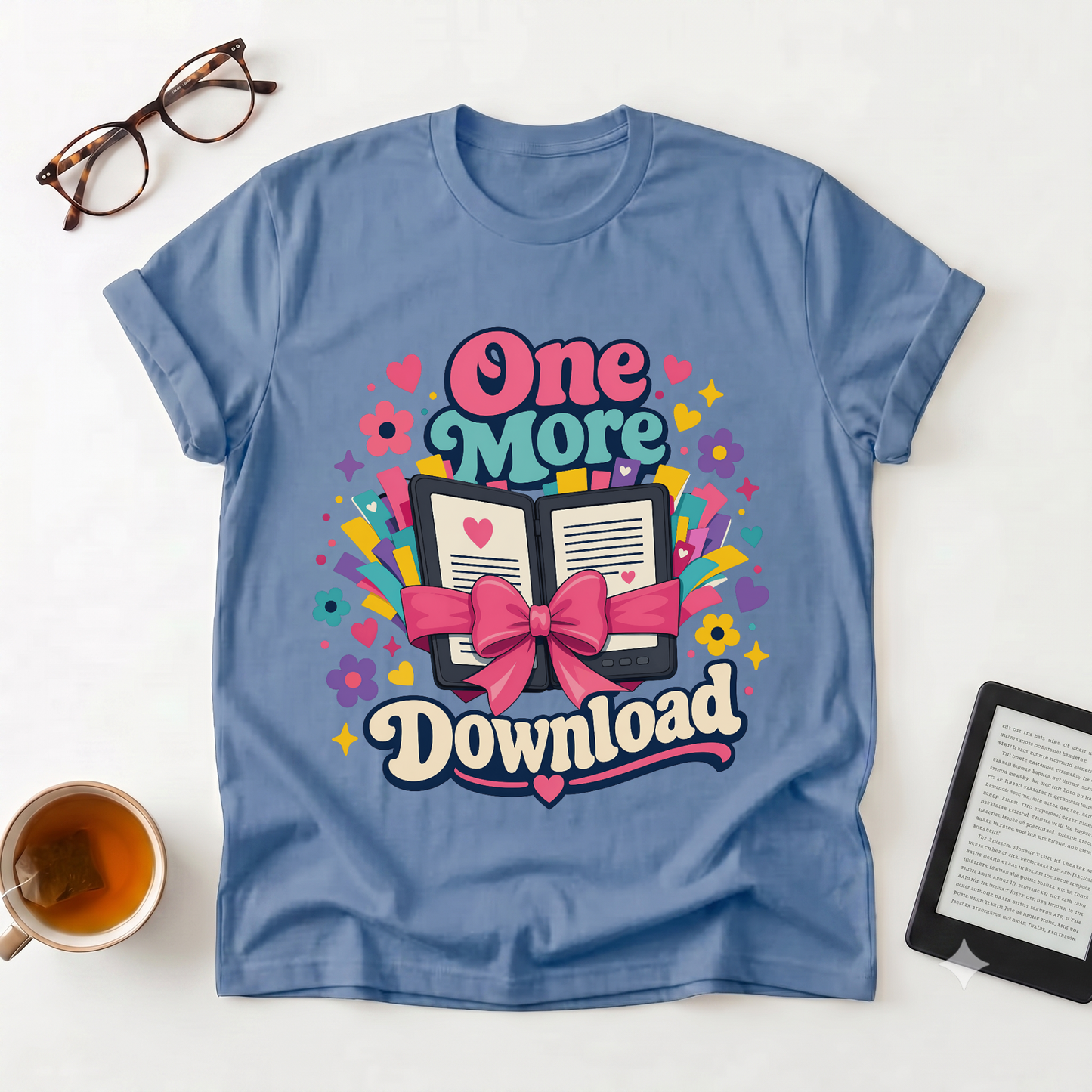 One More Download T-Shirt — Cute Retro Ebook Graphic Tee