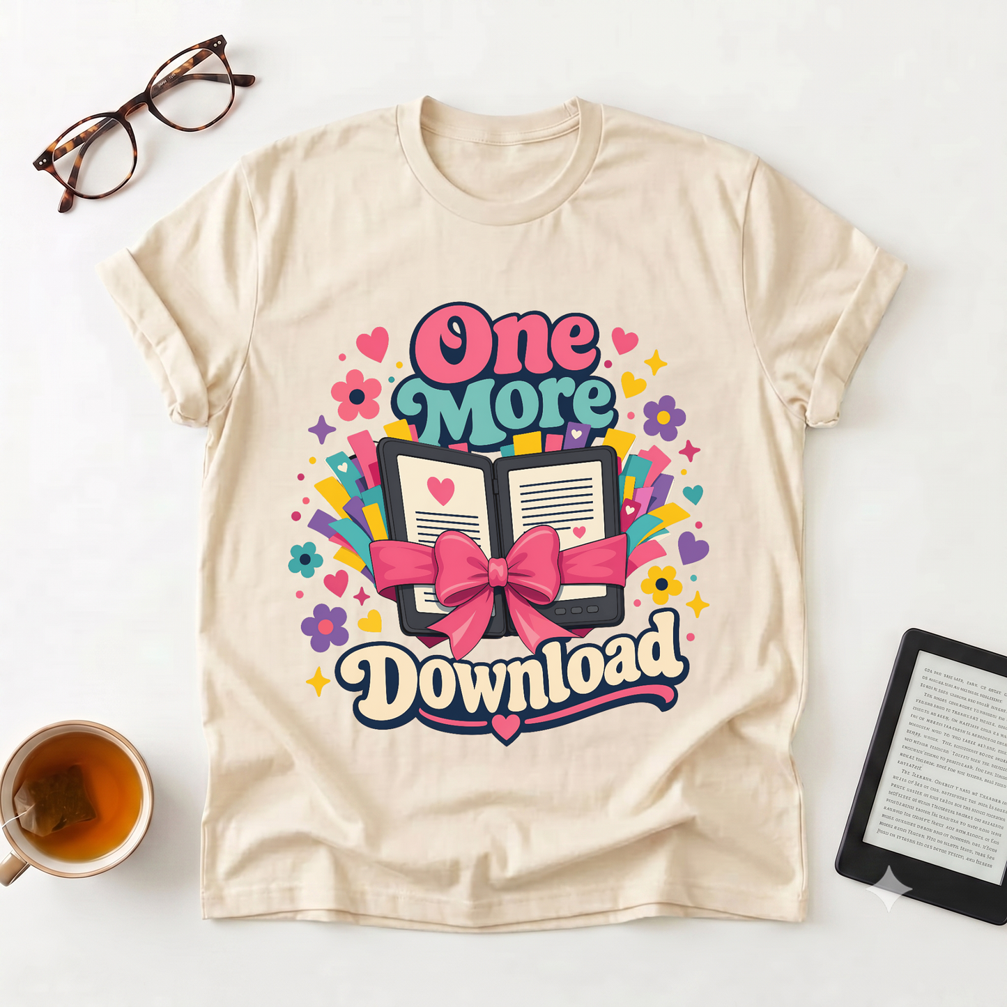 One More Download T-Shirt — Cute Retro Ebook Graphic Tee