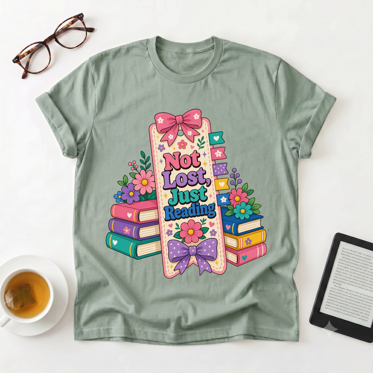 T-Shirt — "Not Lost, Just Reading" Cute Book Lover Graphic Tee