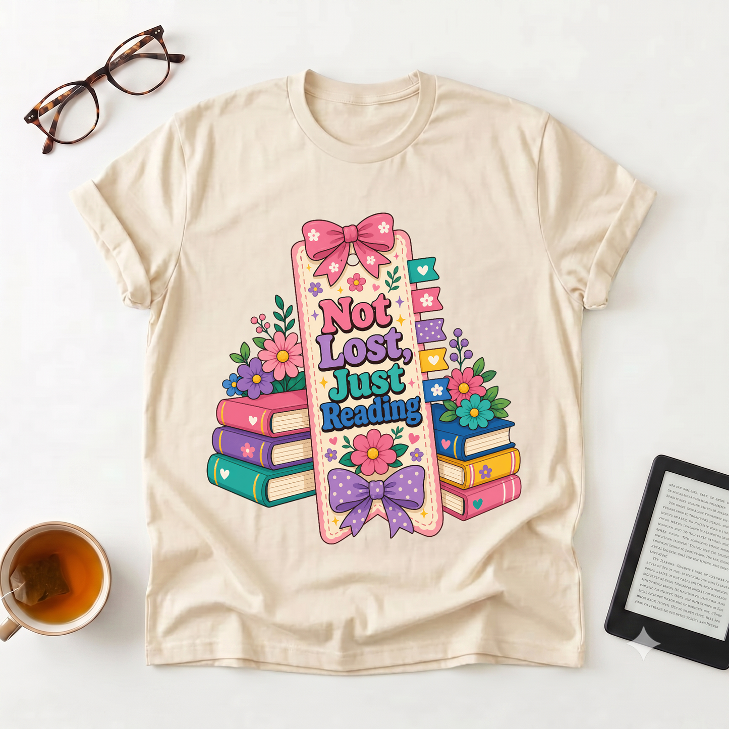 T-Shirt — "Not Lost, Just Reading" Cute Book Lover Graphic Tee