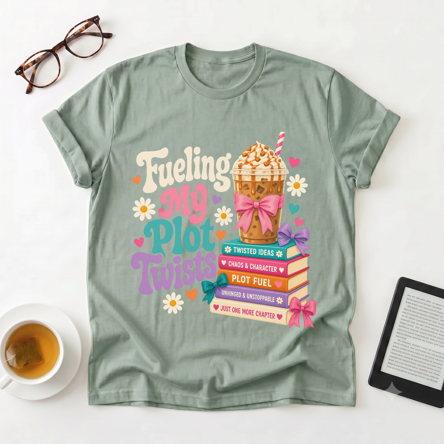 Plot Twist Reader T-Shirt — "Fueling My Plot Twists" Booklover Tee