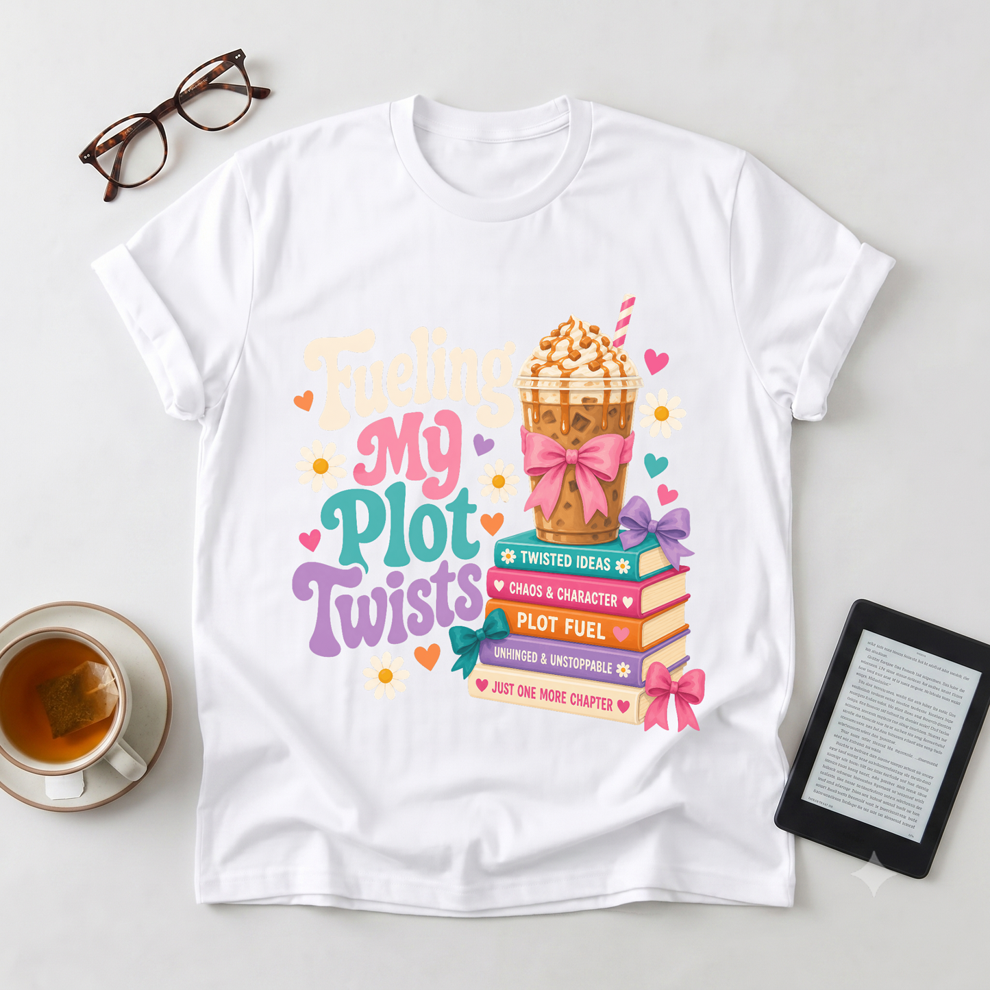 Plot Twist Reader T-Shirt — "Fueling My Plot Twists" Booklover Tee