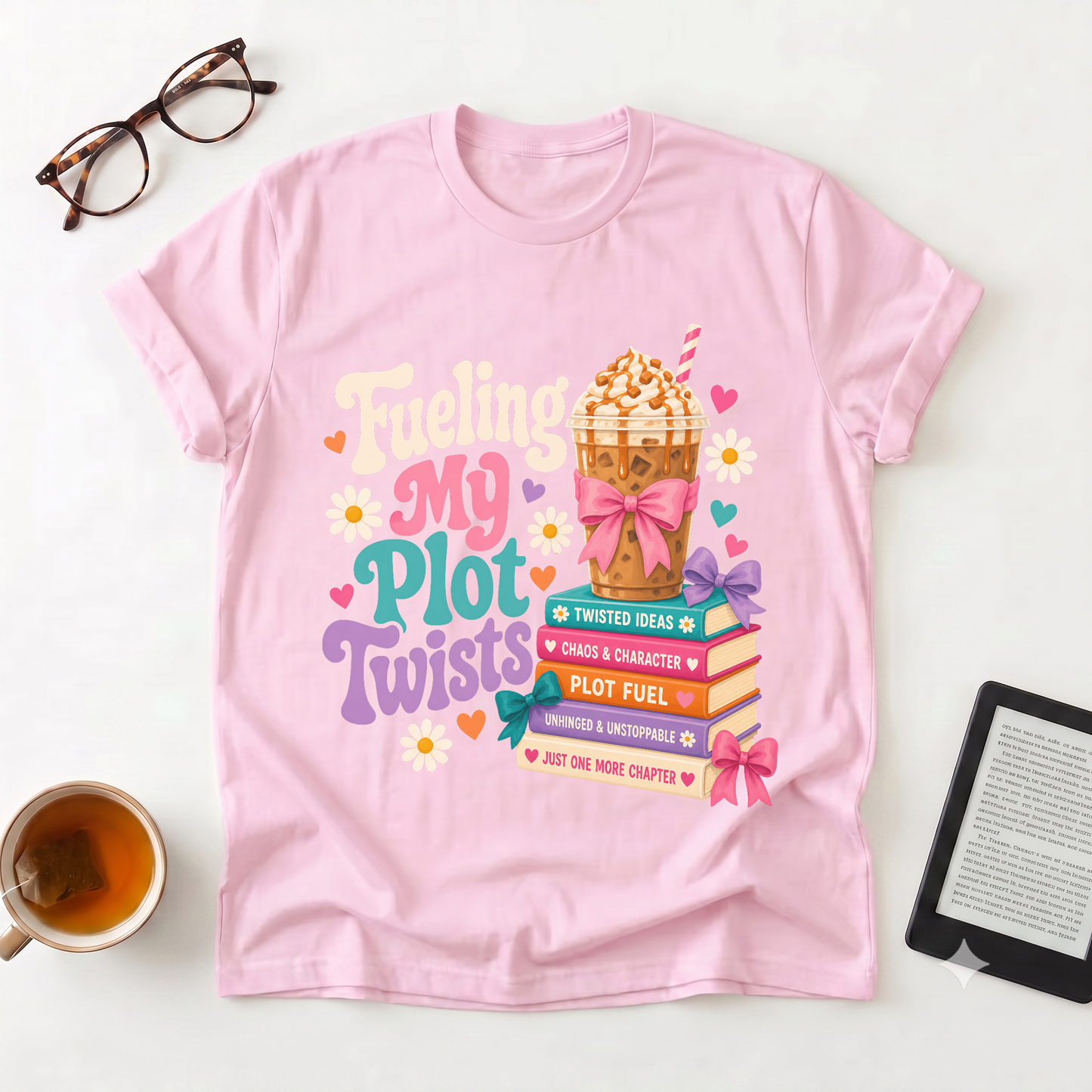 Plot Twist Reader T-Shirt — "Fueling My Plot Twists" Booklover Tee