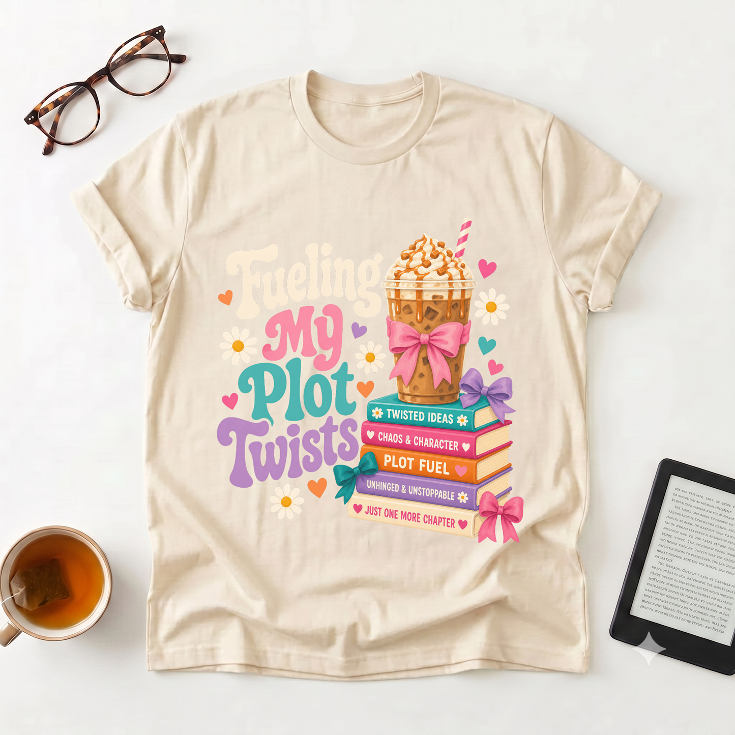 Plot Twist Reader T-Shirt — "Fueling My Plot Twists" Booklover Tee
