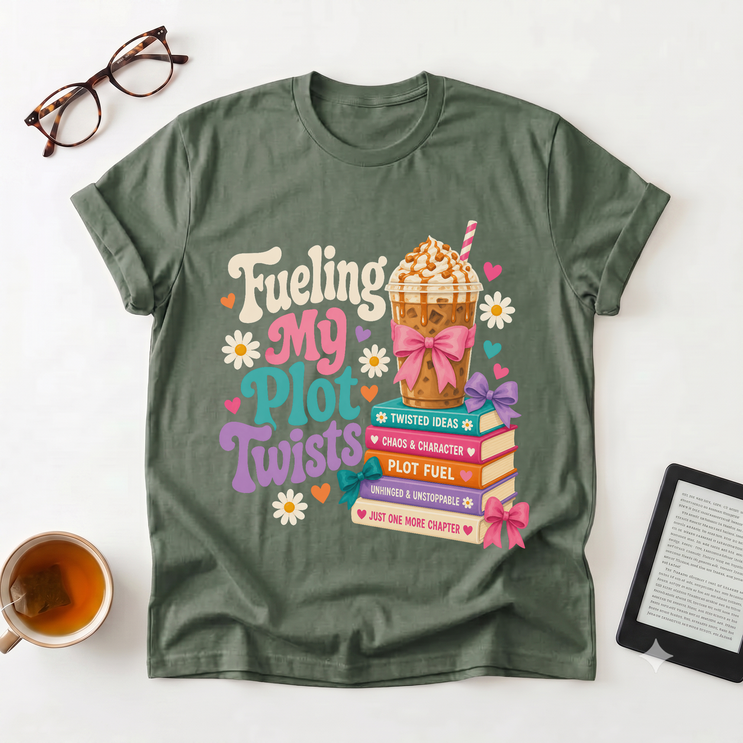 Plot Twist Reader T-Shirt — "Fueling My Plot Twists" Booklover Tee
