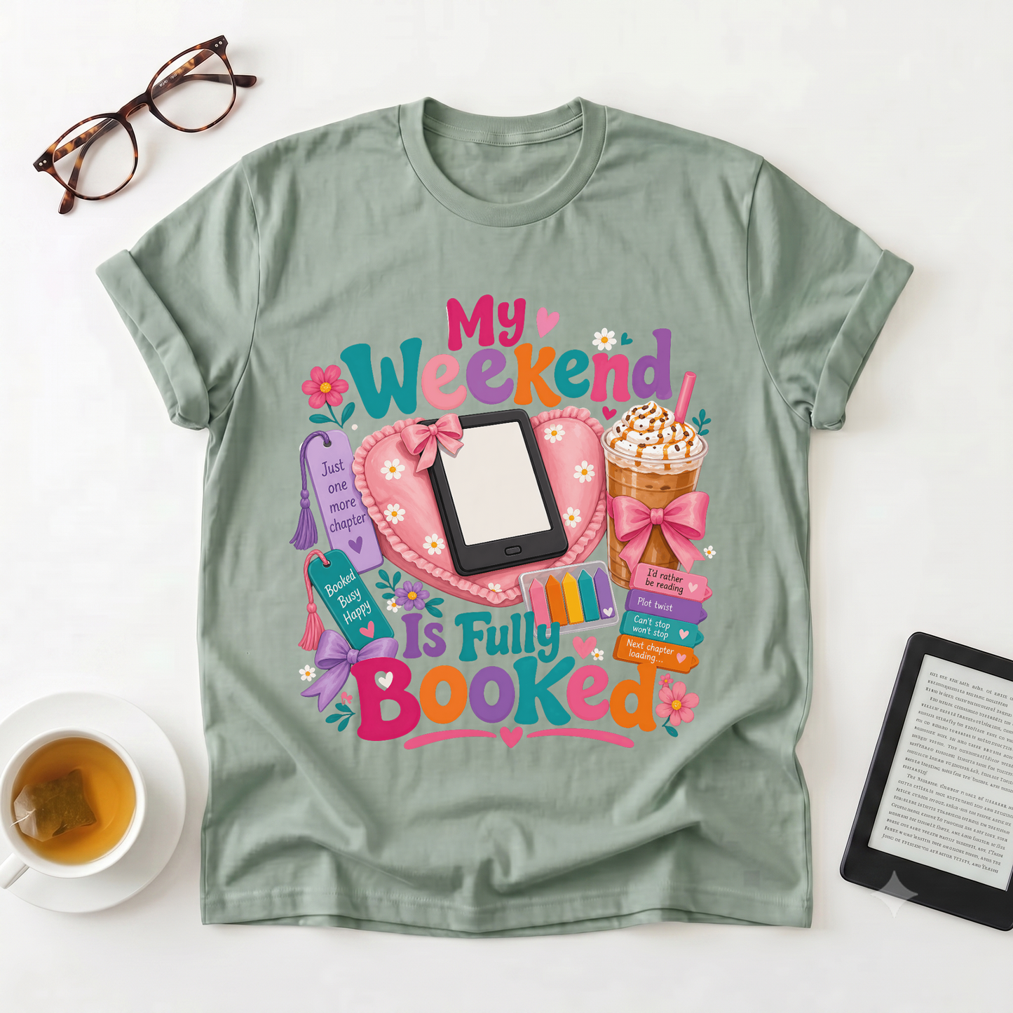 My Weekend Is Fully Booked T-Shirt — Cute Reading & Cozy Night In Graphic Tee
