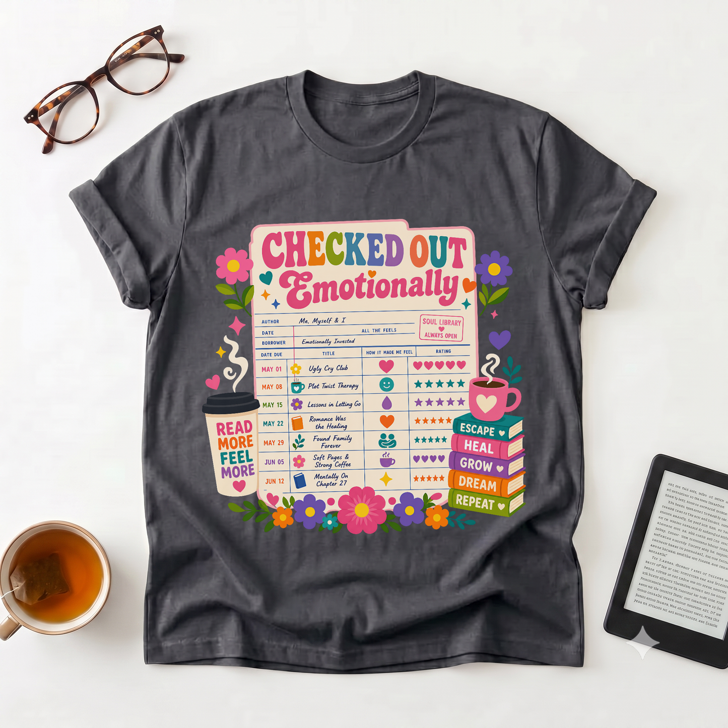 Checked Out Emotionally T-Shirt — Mental Health Checklist Graphic Tee