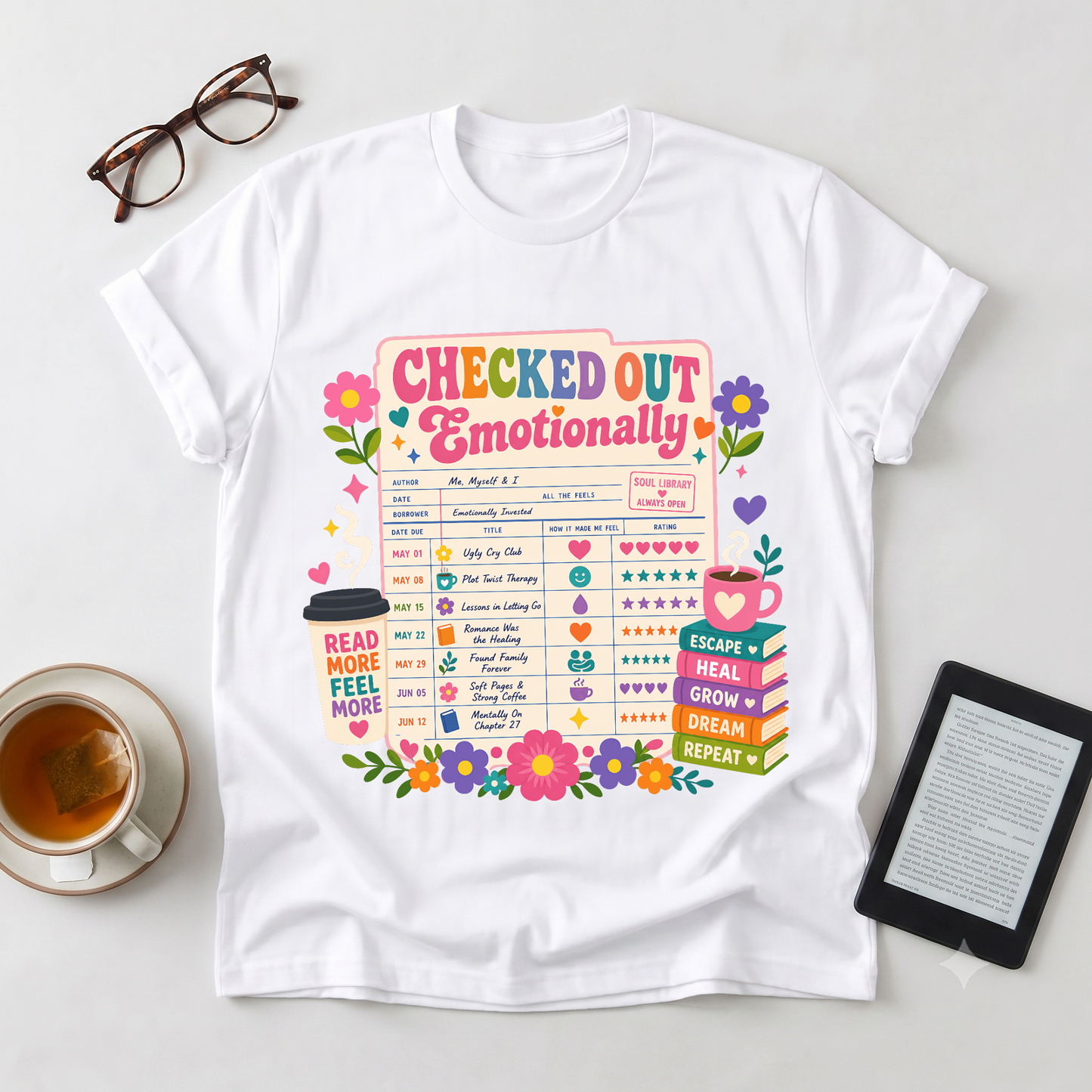 Checked Out Emotionally T-Shirt — Mental Health Checklist Graphic Tee