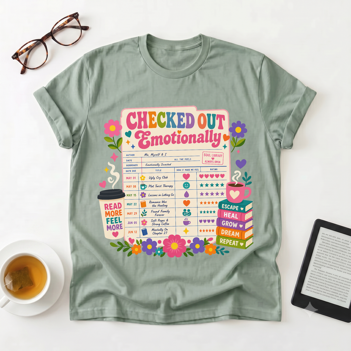 Checked Out Emotionally T-Shirt — Mental Health Checklist Graphic Tee