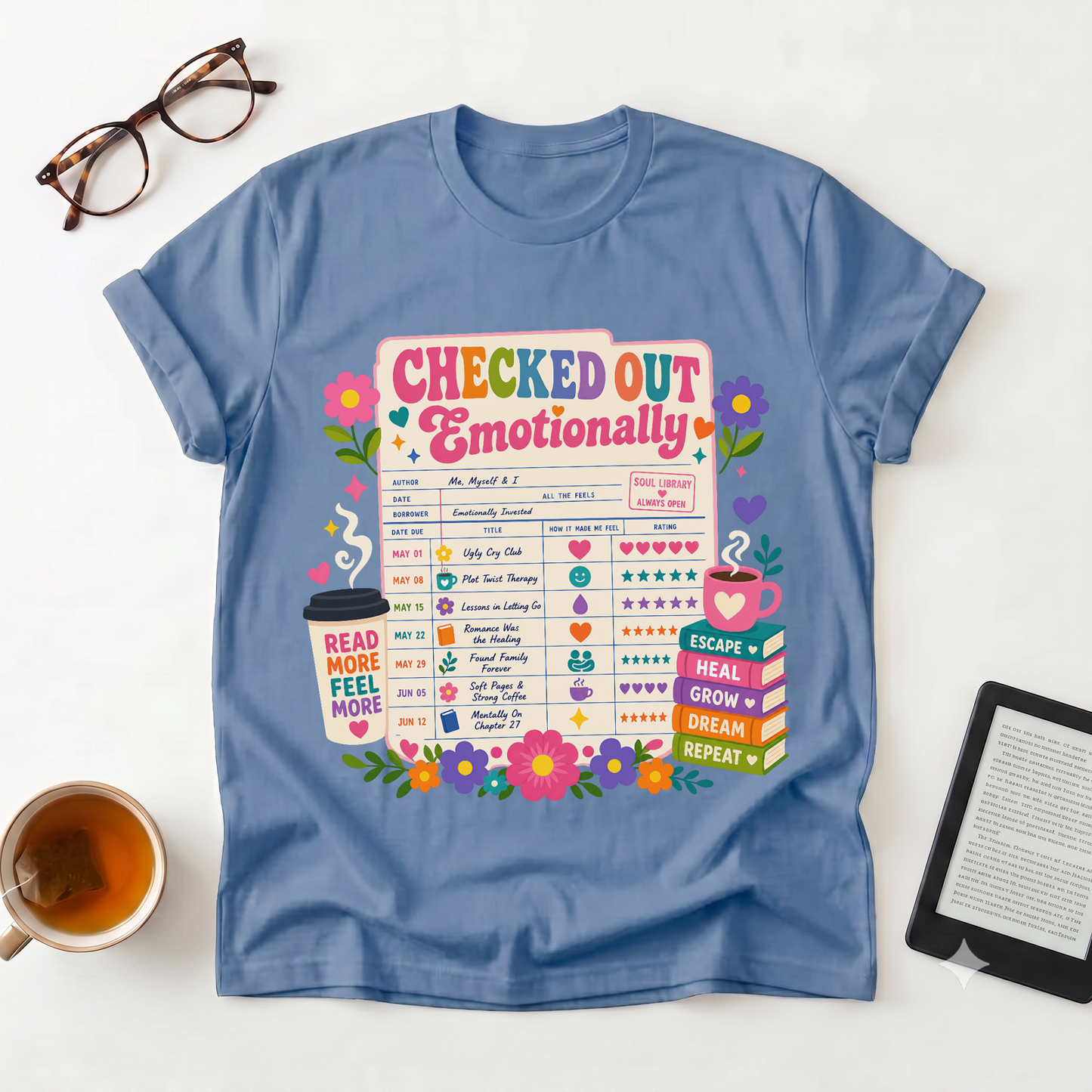 Checked Out Emotionally T-Shirt — Mental Health Checklist Graphic Tee