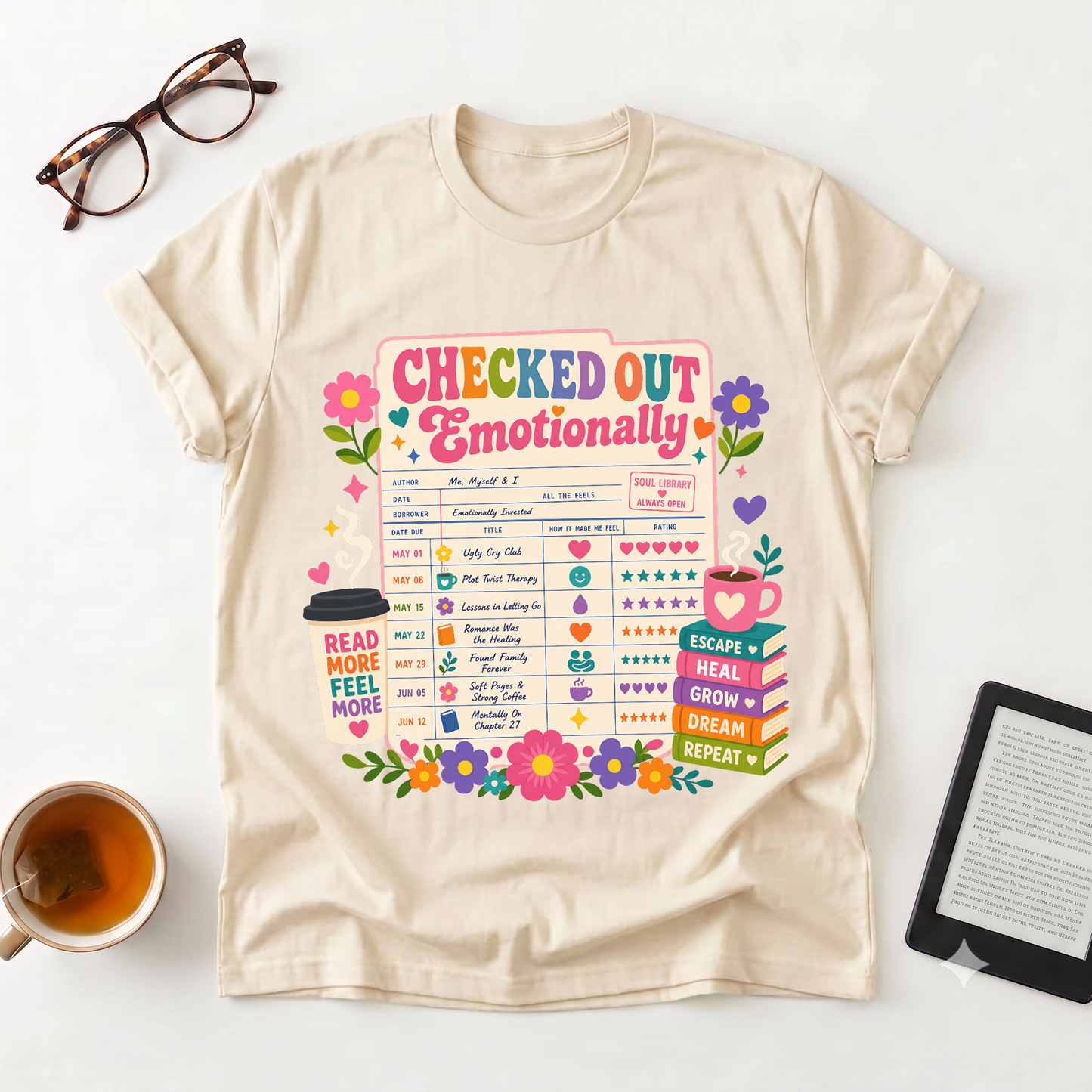 Checked Out Emotionally T-Shirt — Mental Health Checklist Graphic Tee