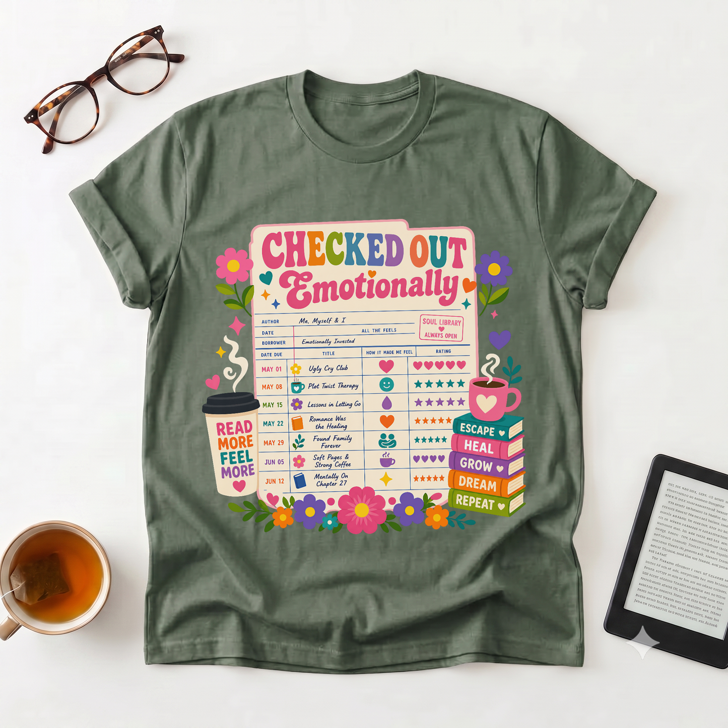 Checked Out Emotionally T-Shirt — Mental Health Checklist Graphic Tee