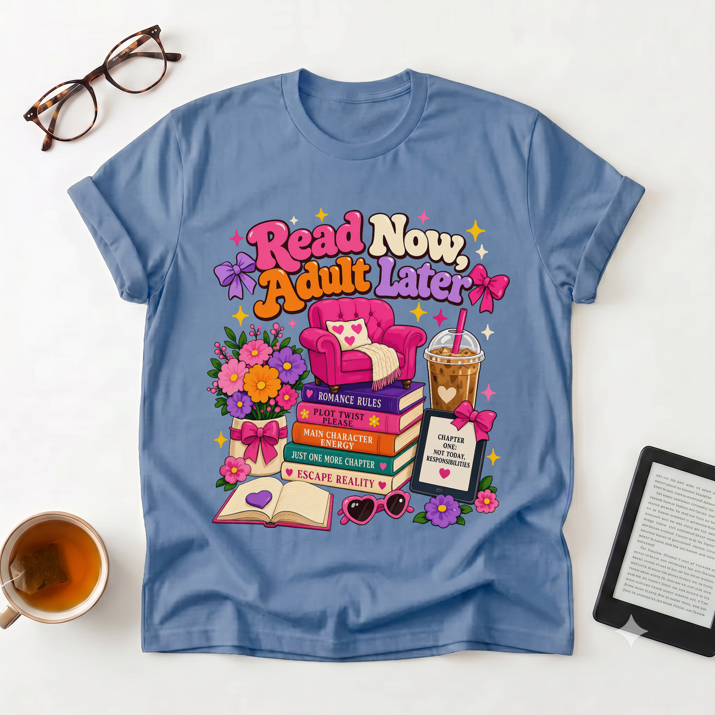 Read Now, Adult Later T-Shirt — Cozy Book Lover Graphic Tee
