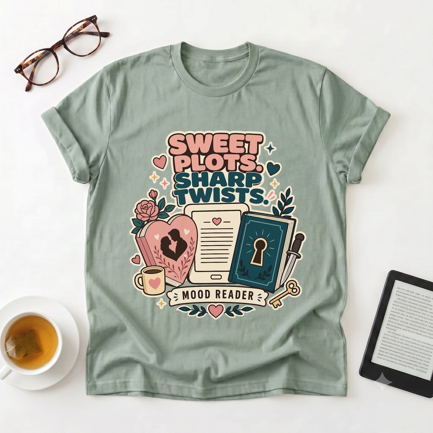Mood Reader T‑Shirt — "Sweet Plots, Sharp Twists"