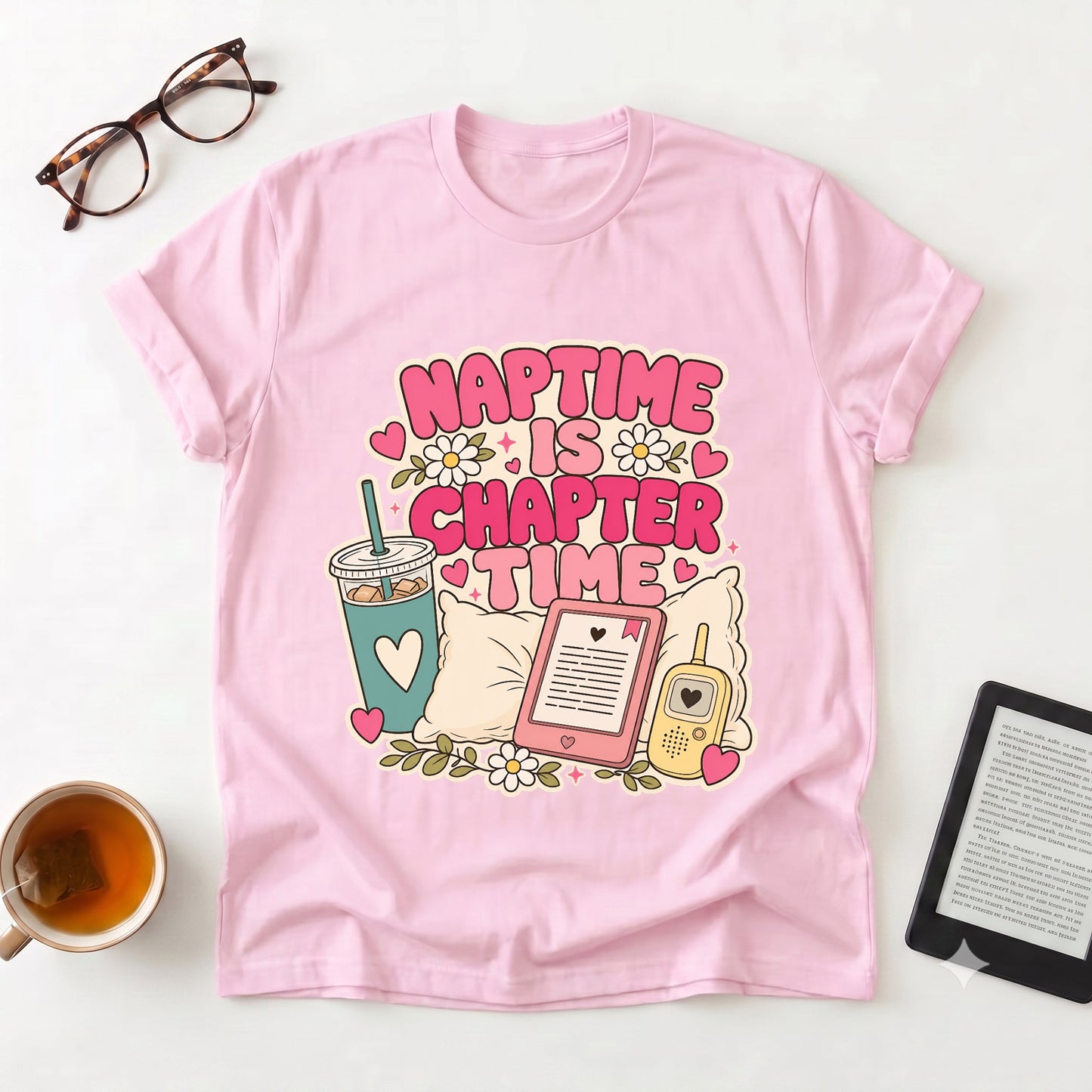 Reading Naptime T-Shirt — Cute Book Lover Tee