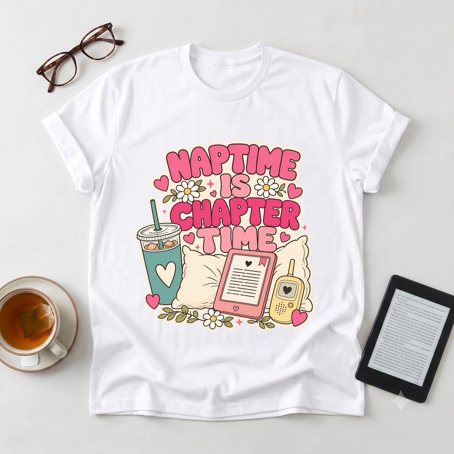 Reading Naptime T-Shirt — Cute Book Lover Tee