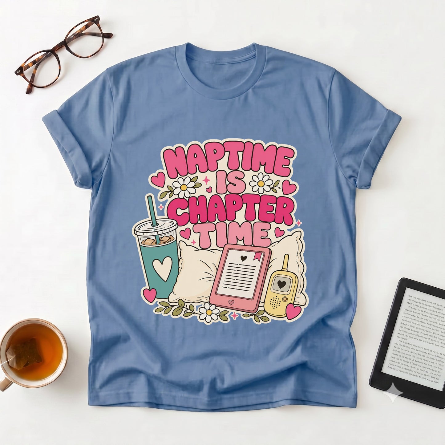 Reading Naptime T-Shirt — Cute Book Lover Tee
