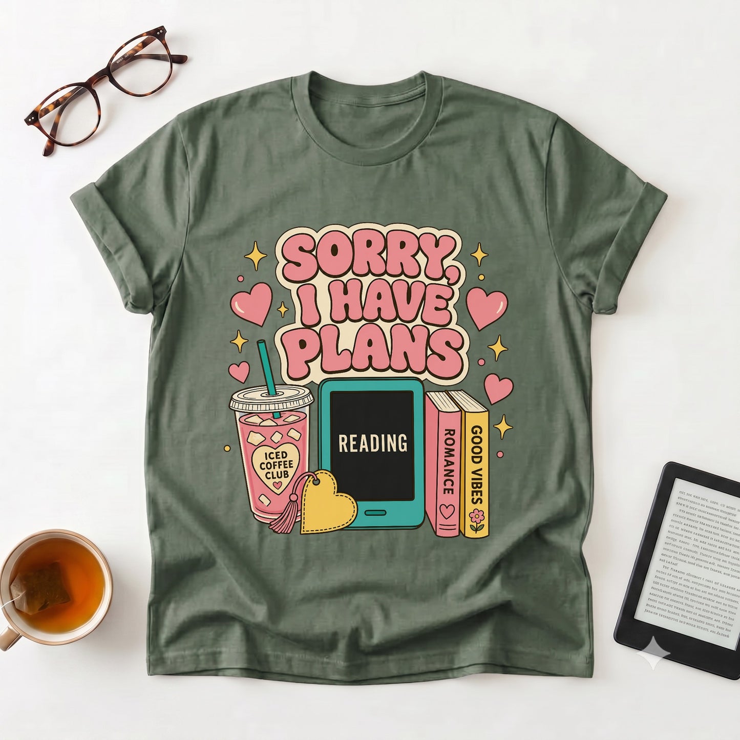 T-Shirt — "Sorry I Have Plans" Reading Tee