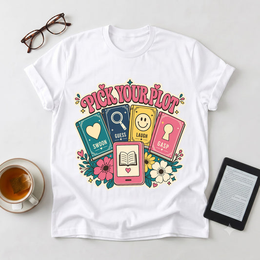 Pick Your Plot Tarot T‑Shirt — Bookish Tarot Tee