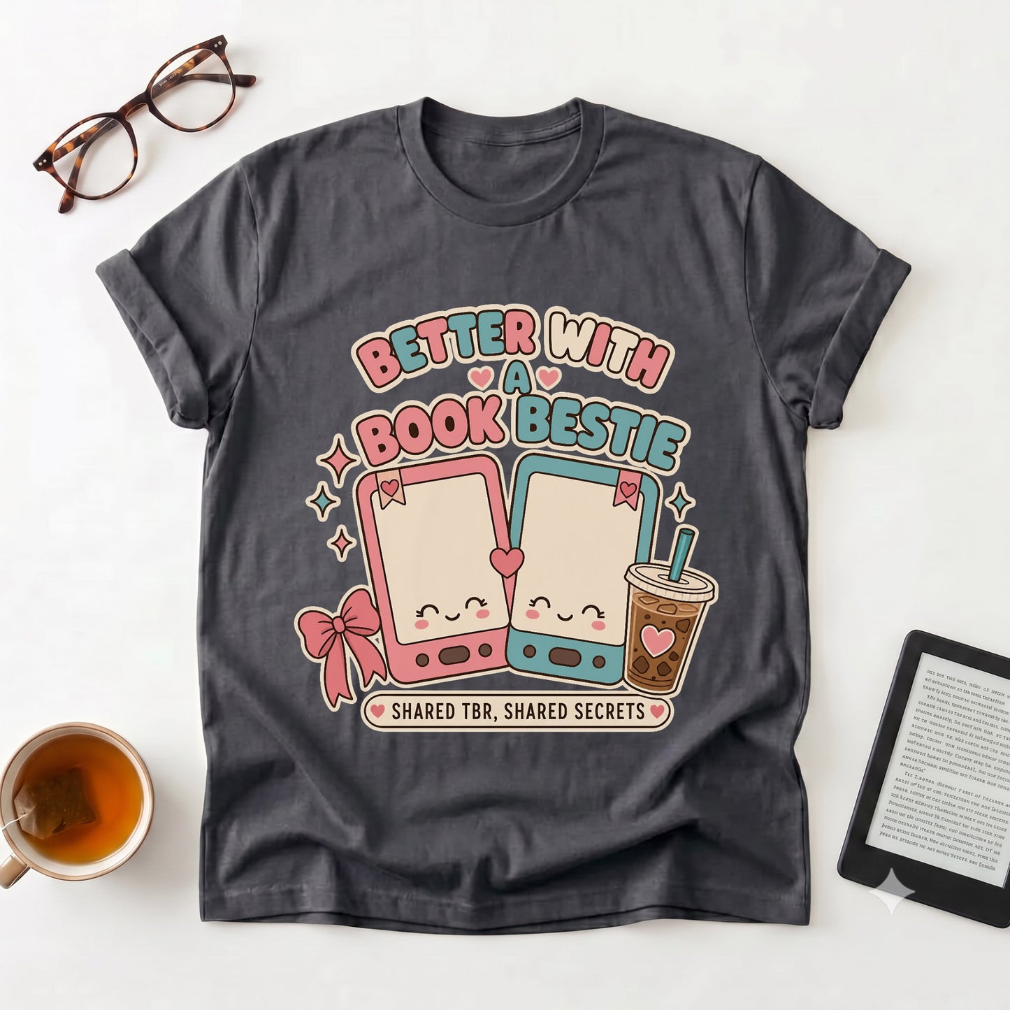 Better With a Book Bestie T-Shirt — Cute Book Lover Tee