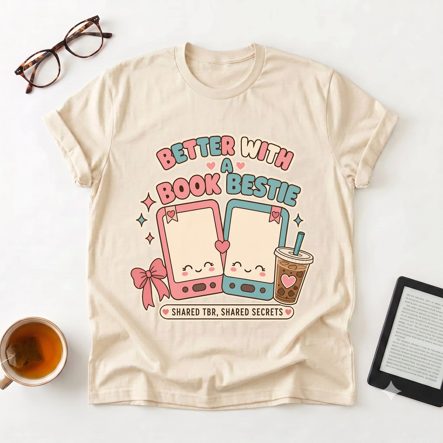 Better With a Book Bestie T-Shirt — Cute Book Lover Tee