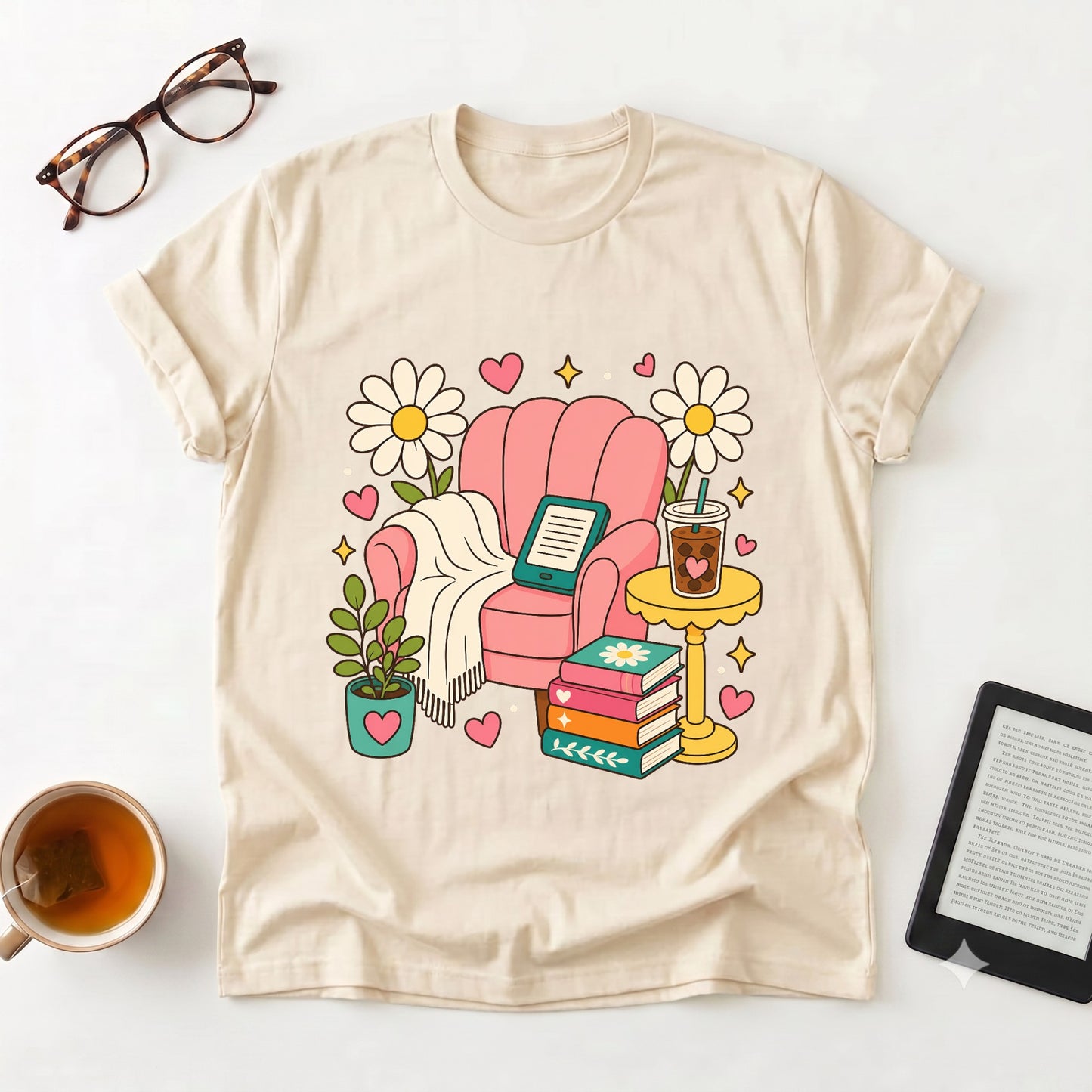 Cozy Reading Chair T-Shirt — Booklover Relaxation Tee