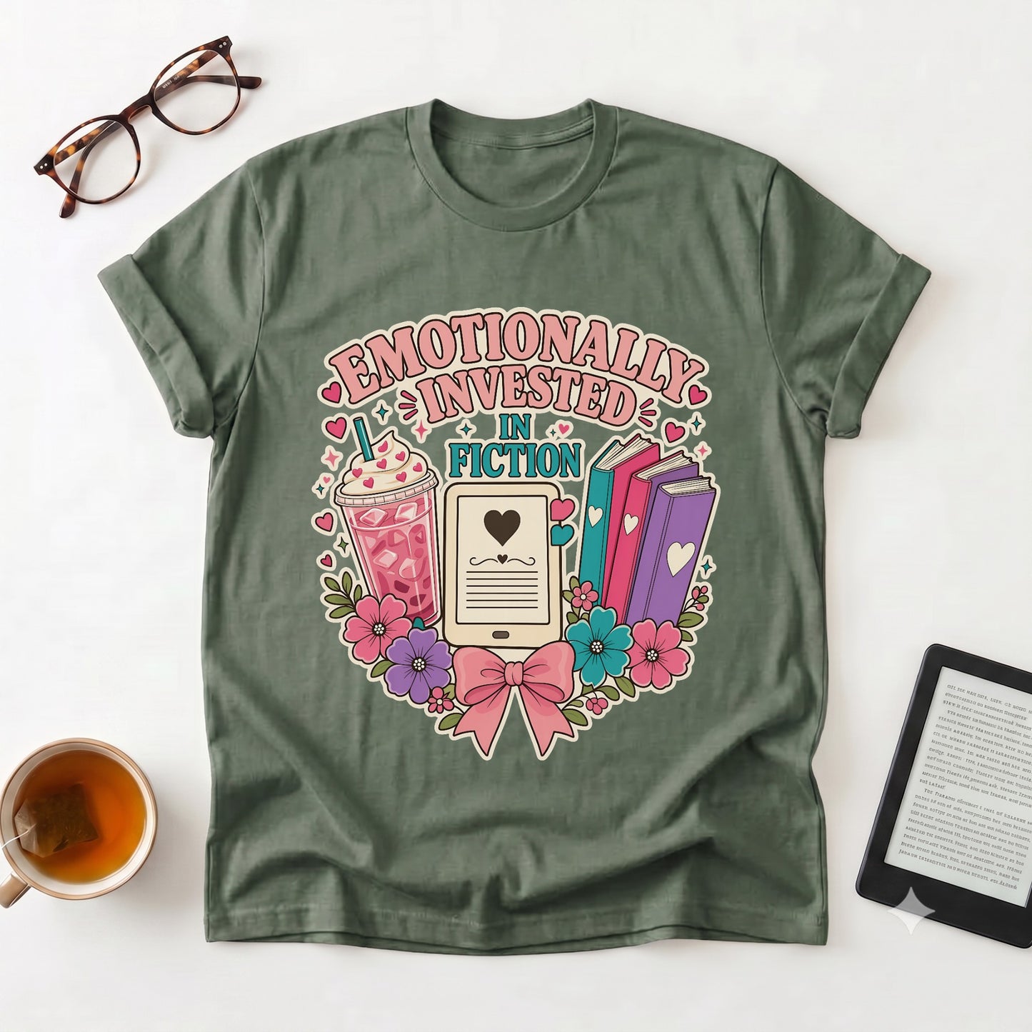 Emotionally Invested in Fiction T-Shirt — Booklover Tee