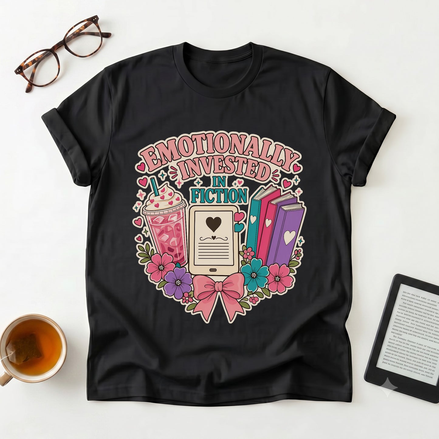 Emotionally Invested in Fiction T-Shirt — Booklover Tee