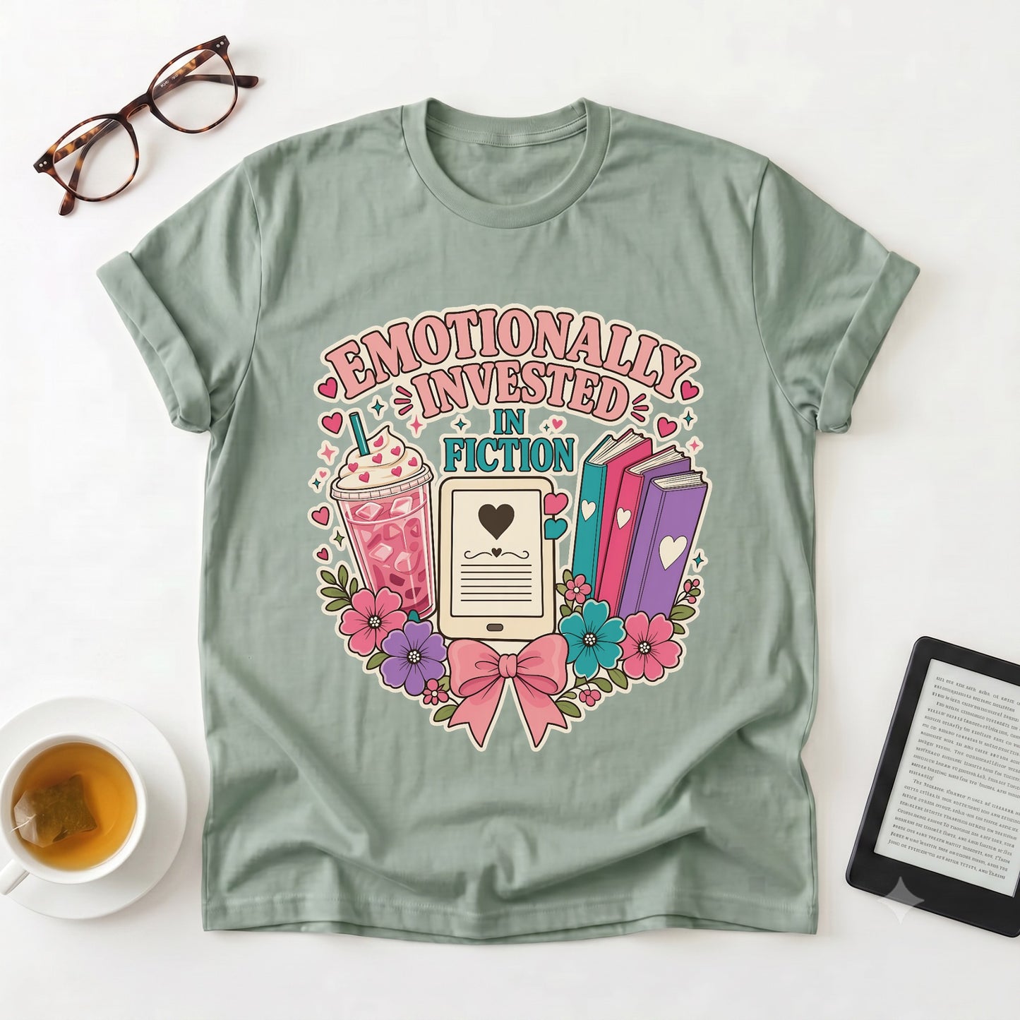 Emotionally Invested in Fiction T-Shirt — Booklover Tee