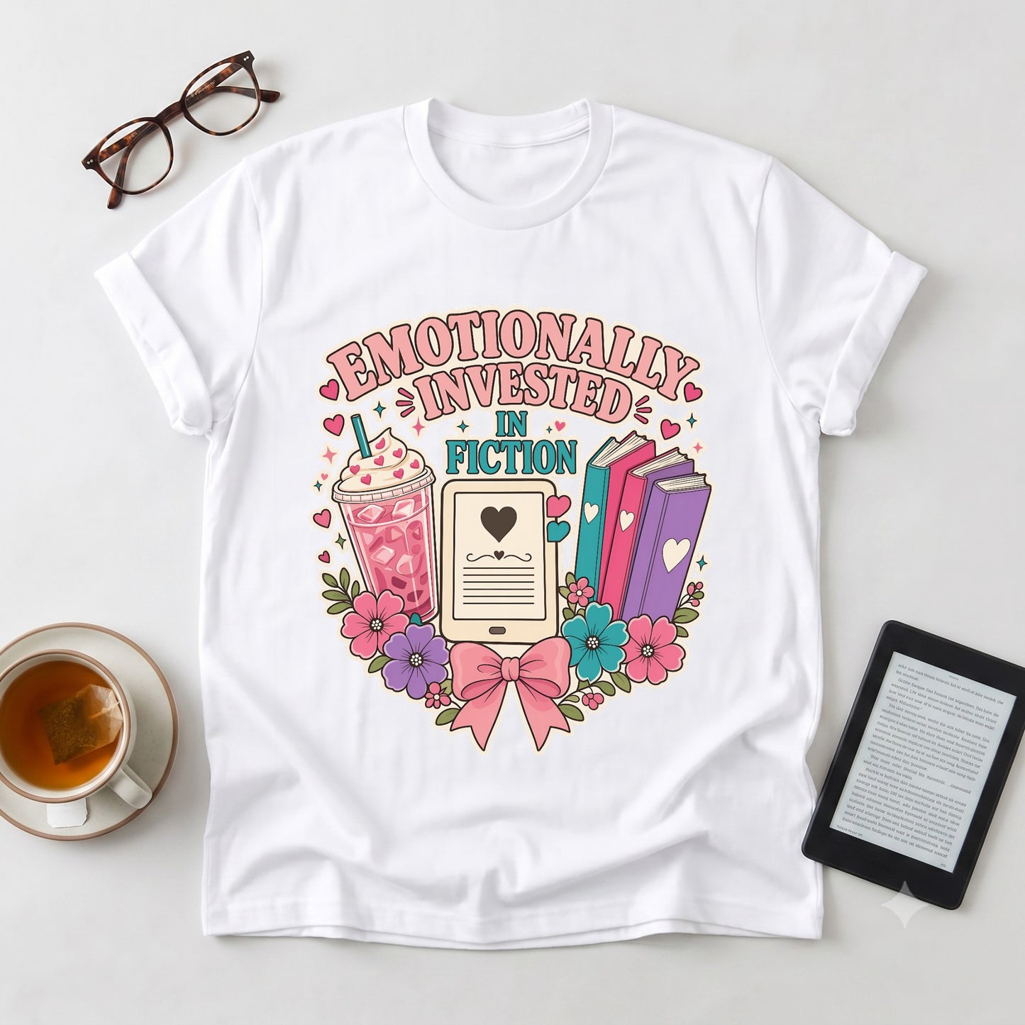 Emotionally Invested in Fiction T-Shirt — Booklover Tee