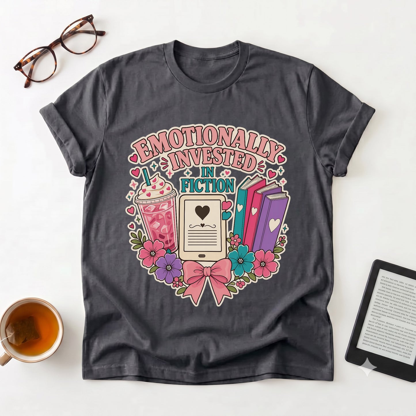 Emotionally Invested in Fiction T-Shirt — Booklover Tee