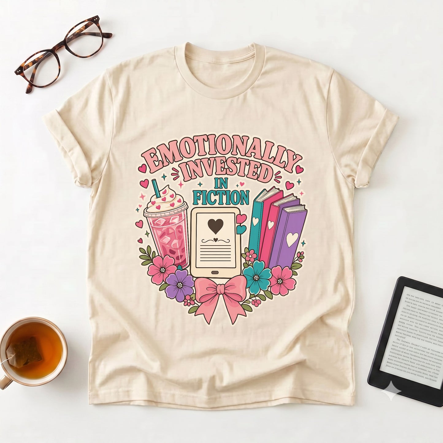 Emotionally Invested in Fiction T-Shirt — Booklover Tee