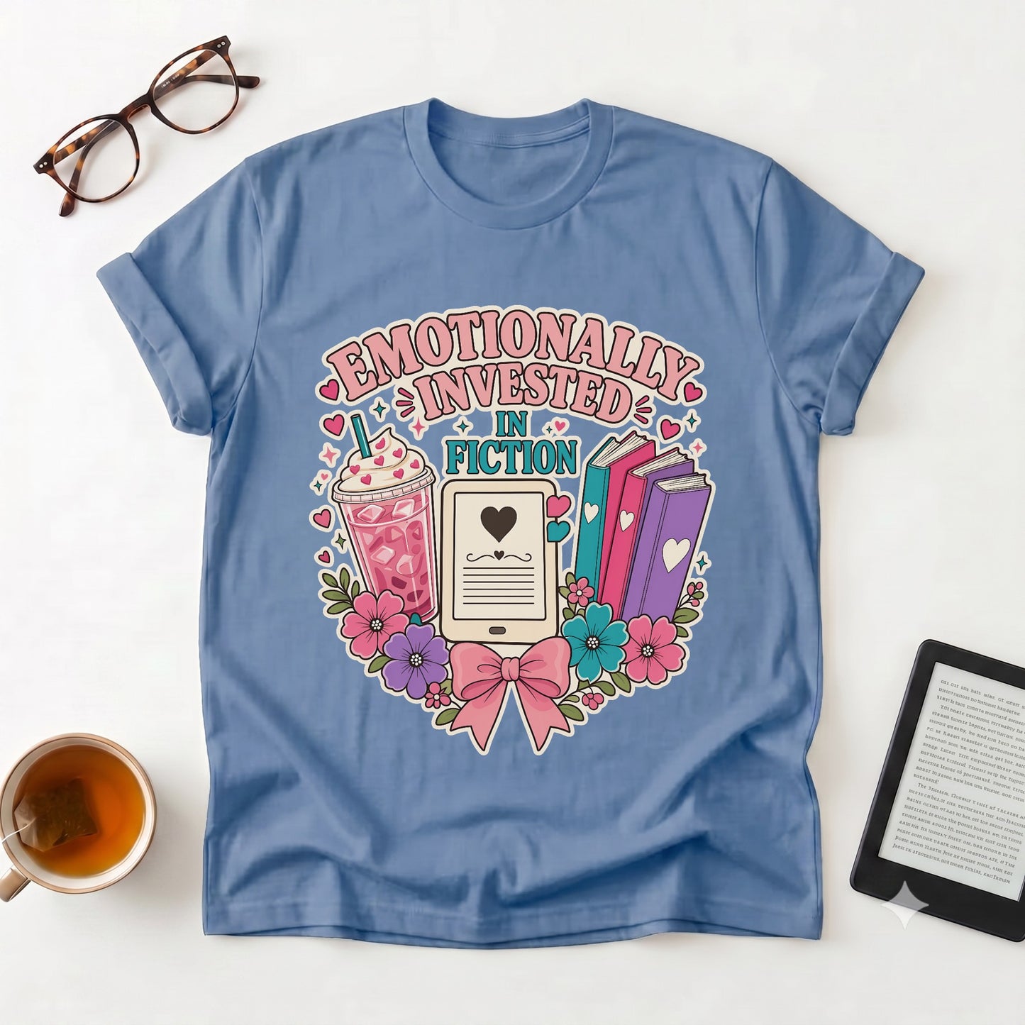 Emotionally Invested in Fiction T-Shirt — Booklover Tee