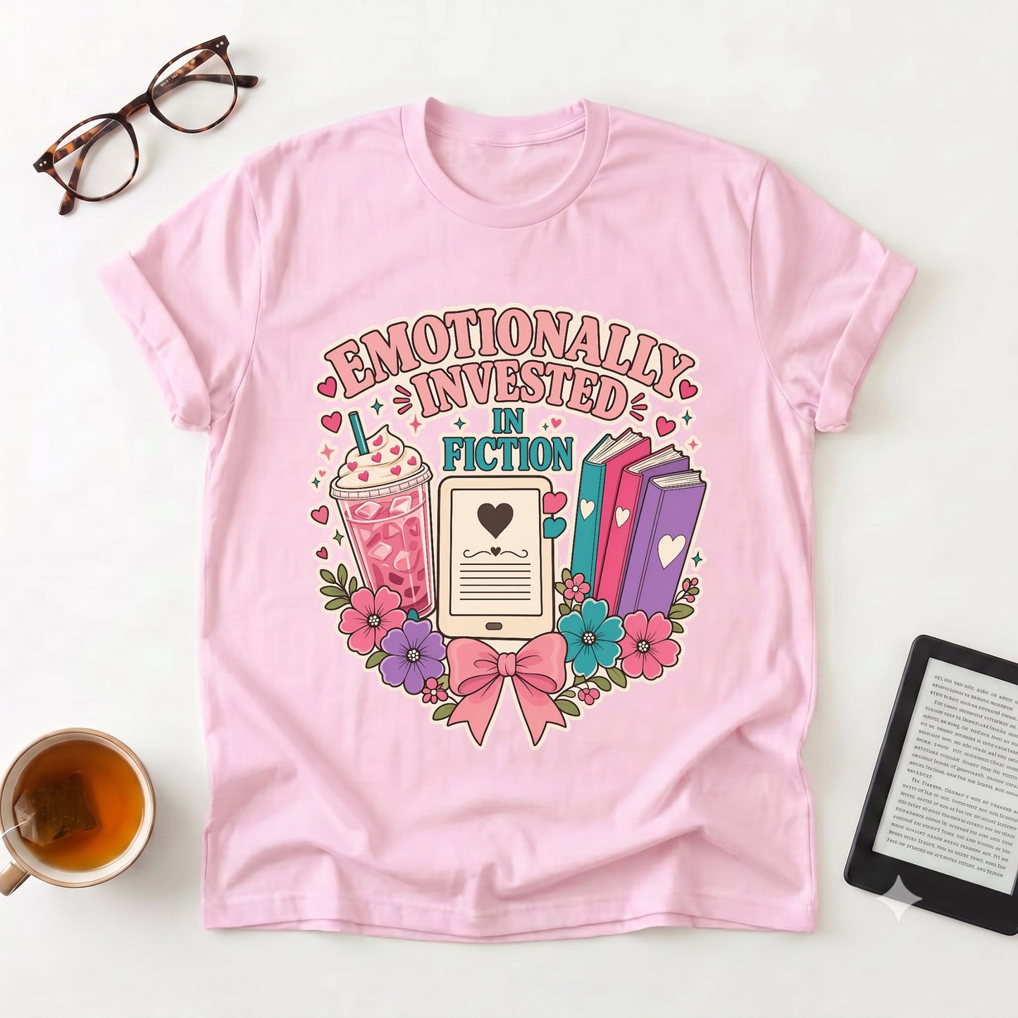 Emotionally Invested in Fiction T-Shirt — Booklover Tee