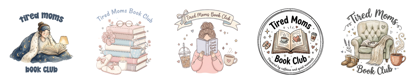 Tired Moms Book Club PNG Bundle — 5 Cozy Bookish Sublimation Designs for Shirts, Mugs & More